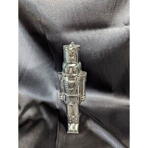 Department 56 Silver Plated Nutcracker Solidier 85019. 8 1/4" Tall. Heavy!